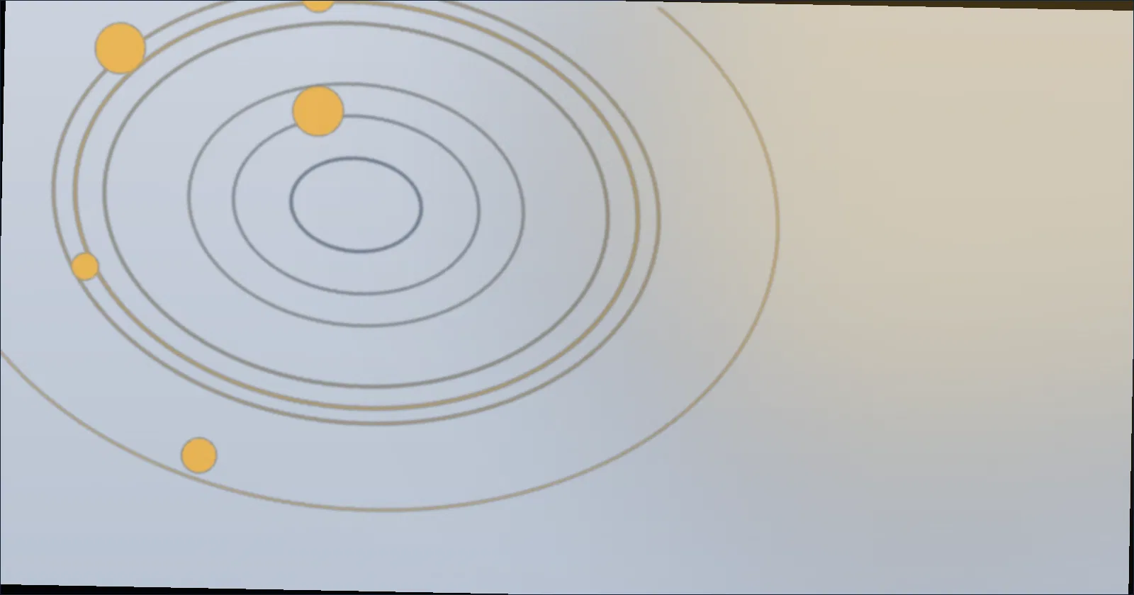 Illustration of concentric rings of visitors flowing around a single small server
